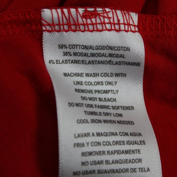 Tommy Hilfiger Shirt Womens 2XL XXL Red Big Logo Cotton/Modal Short Sleeve - Picture 8 of 12